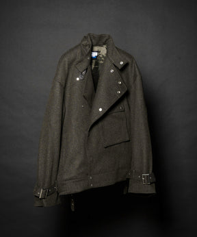 Motor-Cycle Prime-Over Wool Belted Jacket