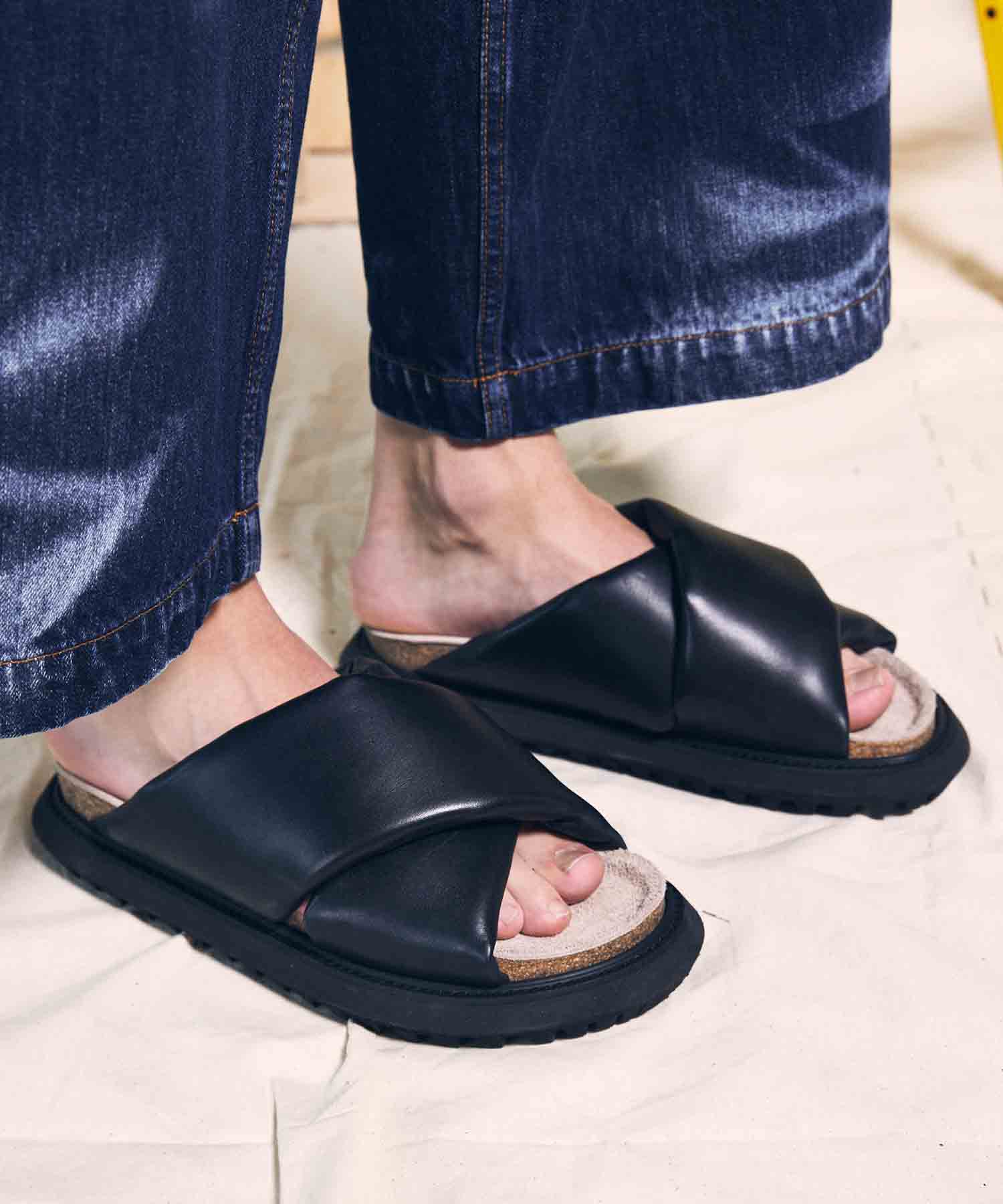 【SPECIAL SHOES FACTORY COLLABORATION】Italian Vibram Sole Cross Strap Sandal Made In TOKYO