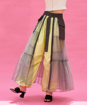 Tulle Tiered Belt Skirt