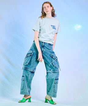 Low Waist Cargo Denim Pants