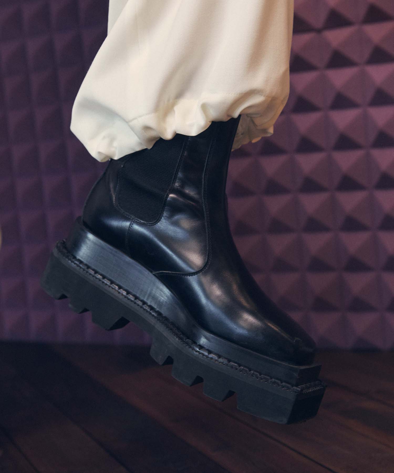 【SPECIAL SHOES FACTORY COLLABORATION】Tank-Sole Side Gore Long Boots Made In TOKYO