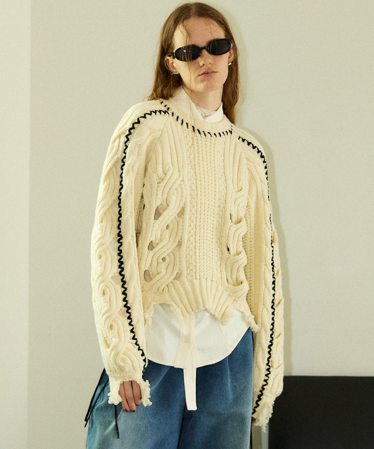 Hand Stitch Popcorn Cable Knit