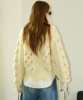 Hand Stitch Popcorn Cable Knit