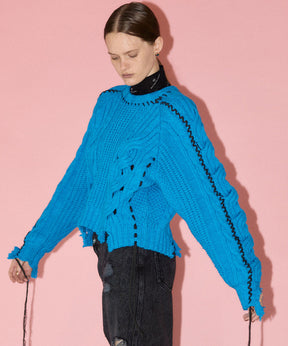 Hand Stitch Popcorn Cable Knit