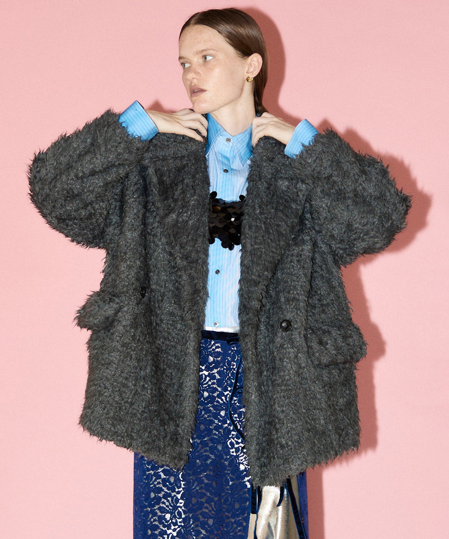 【SALE】Mix Fur Short Coat