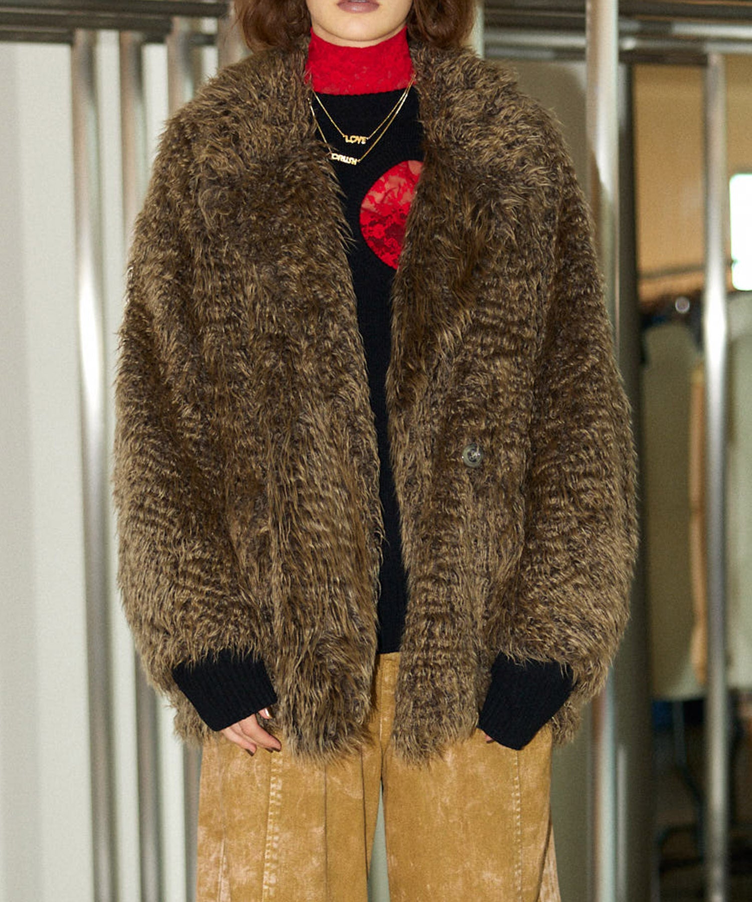 【SALE】Mix Fur Short Coat