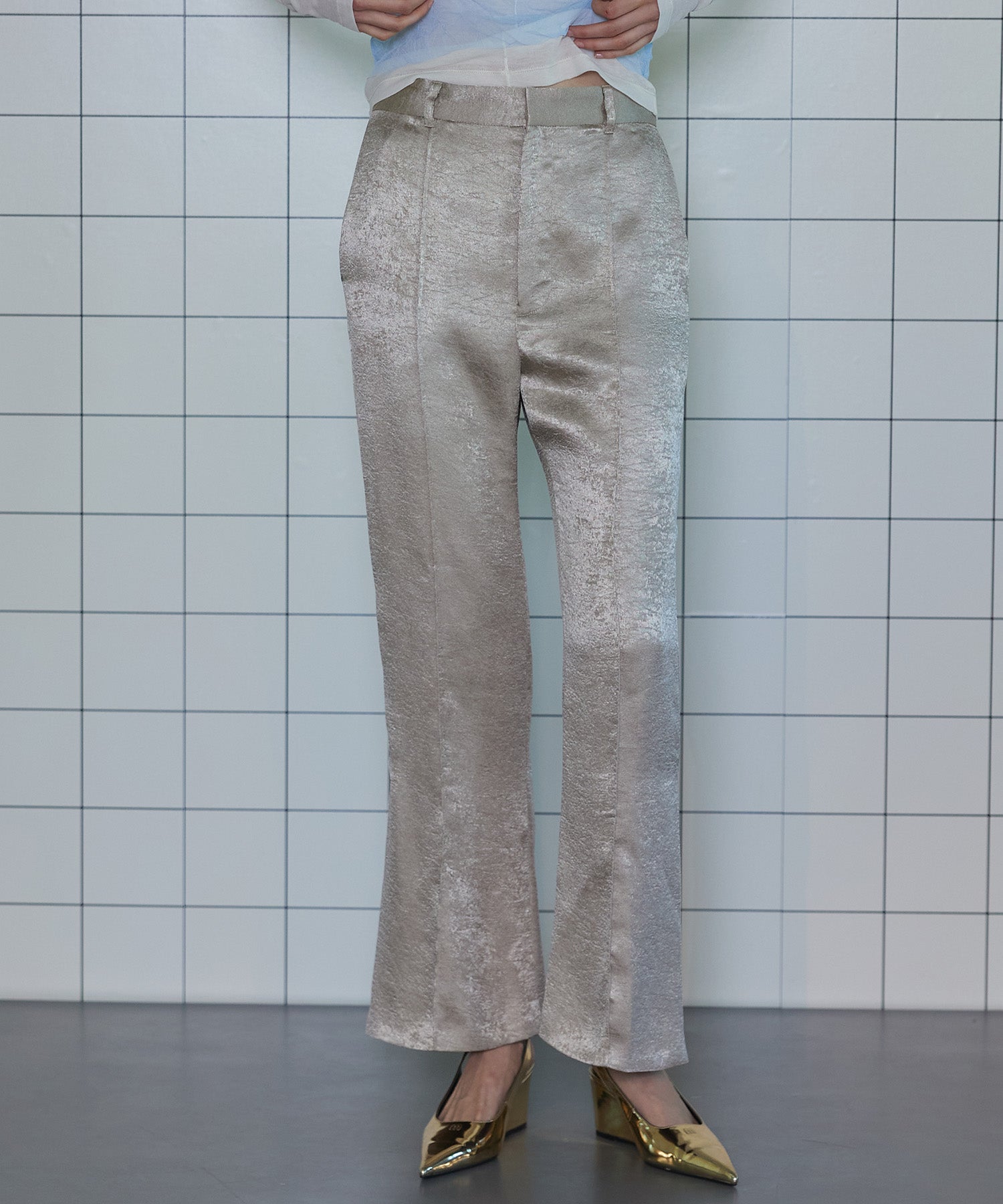 【SALE】Double Satin Flare Pants