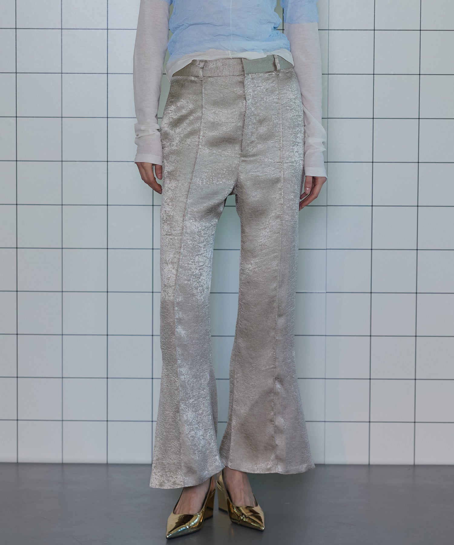 【SALE】Double Satin Flare Pants