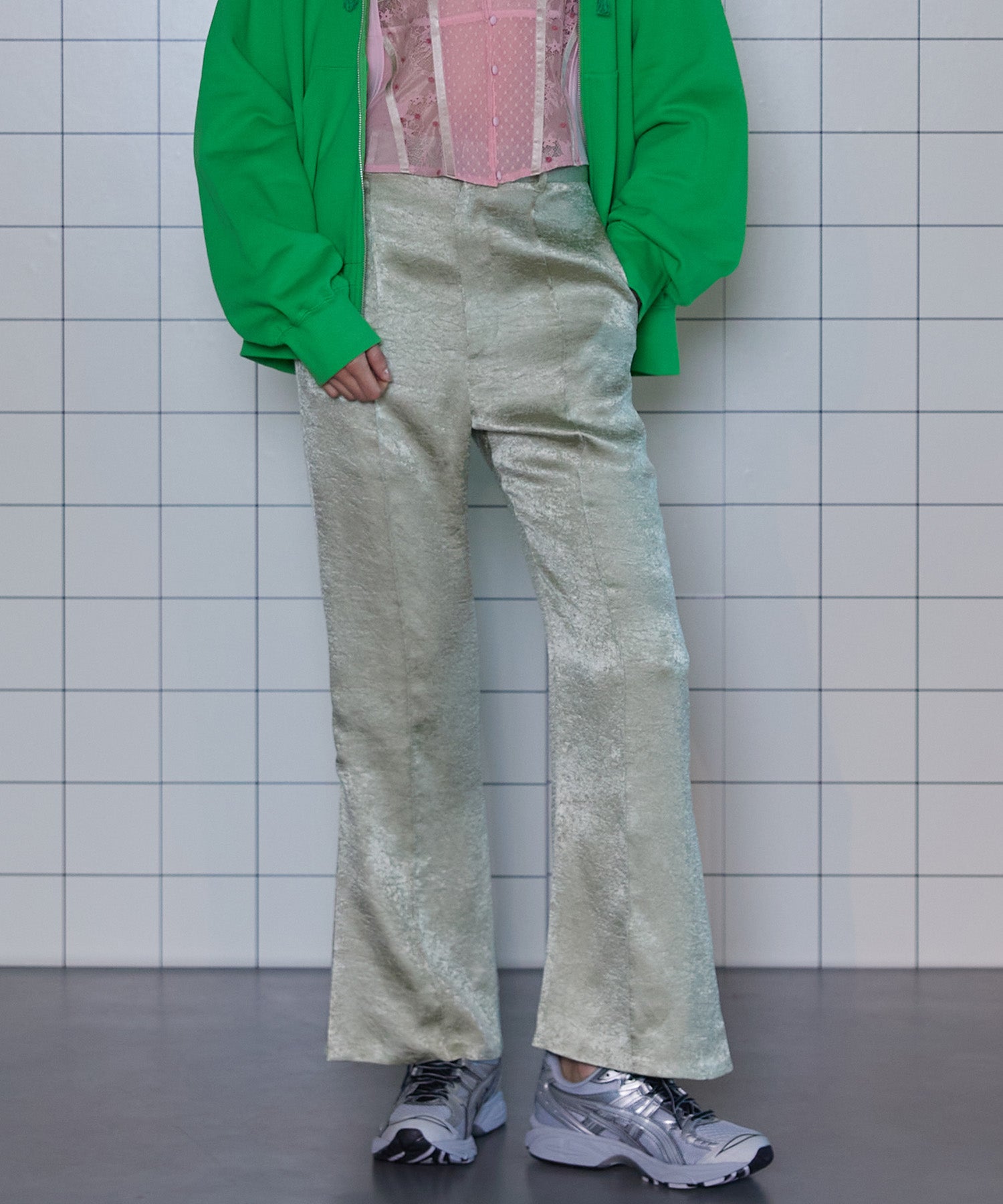 【SALE】Double Satin Flare Pants