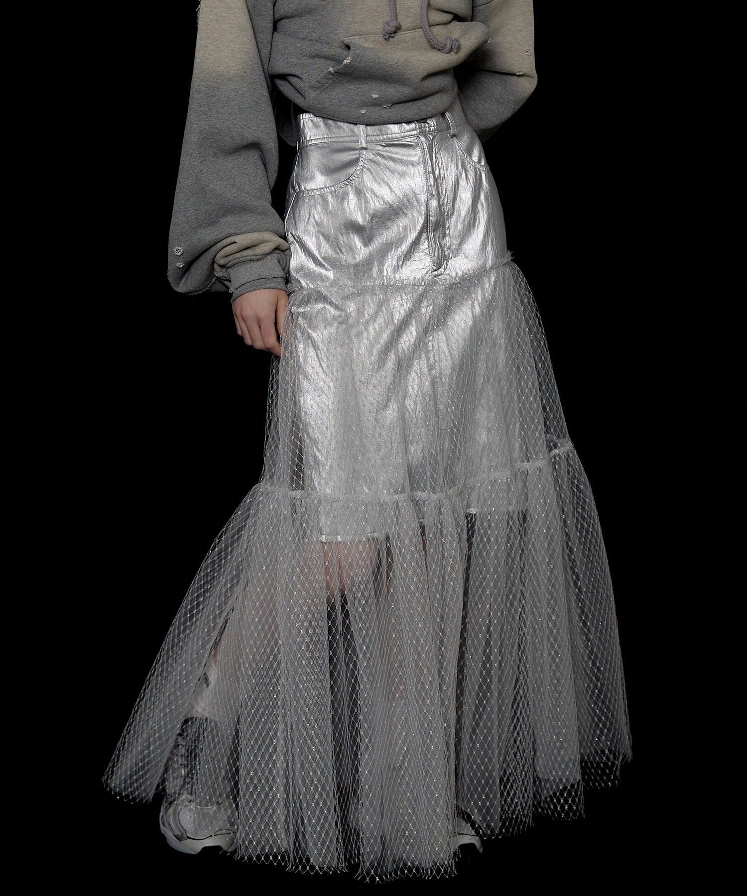 【SALE】Metallic Hard Tulle Skirt