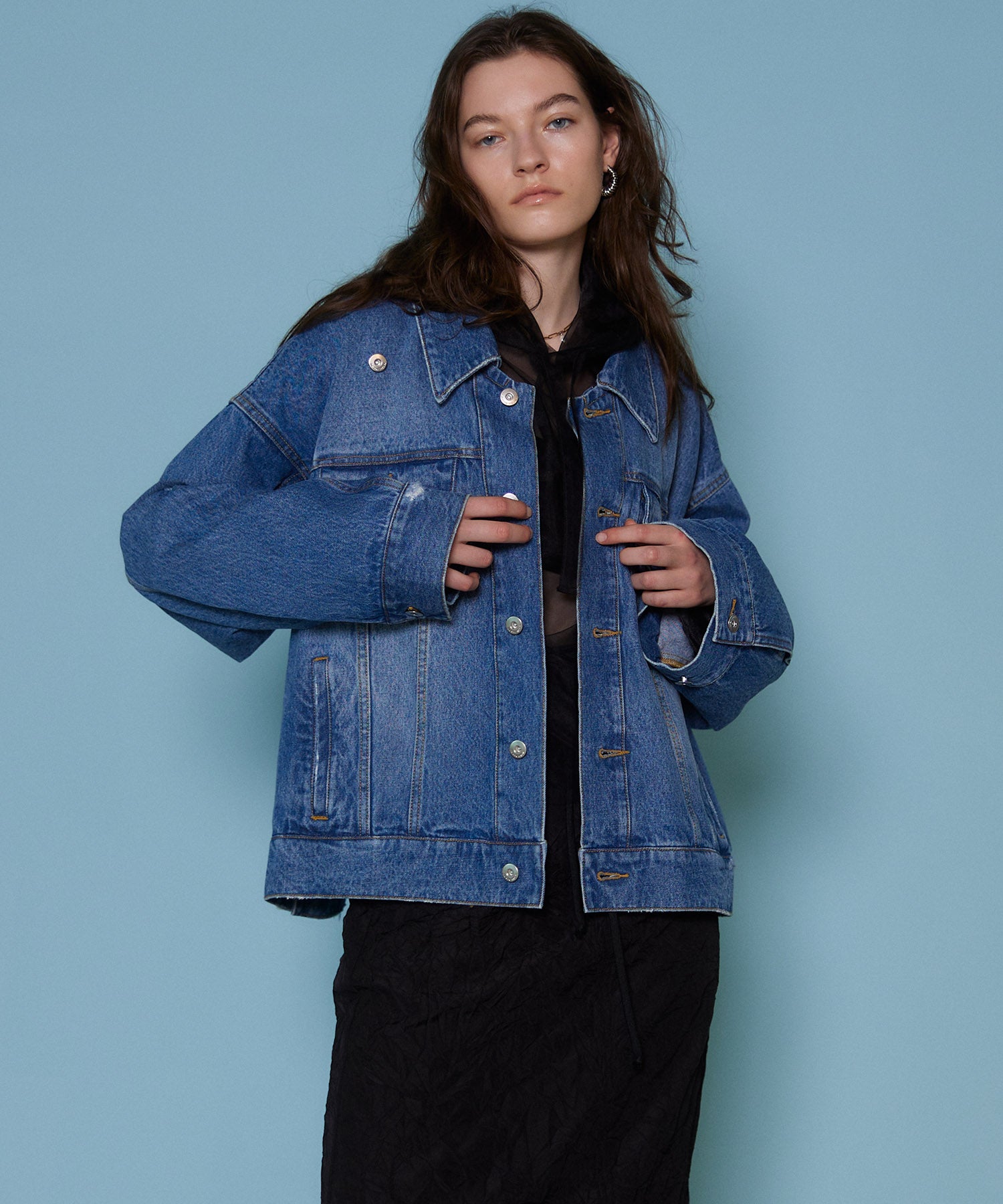 2way Oversizedd Denim Jacket