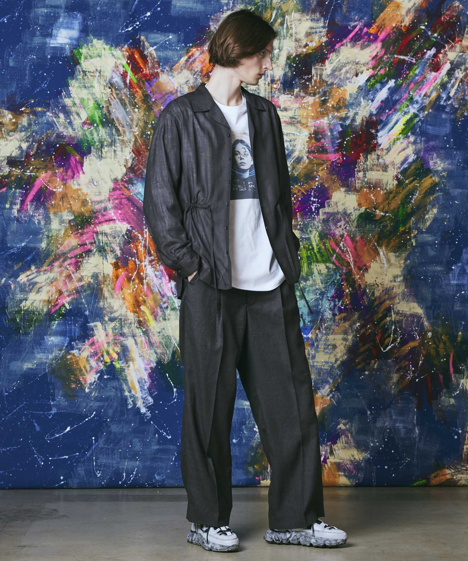 Calendering Triacetate One-Tuck Wide Pants