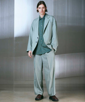 Calendering Triacetate One-Tuck Wide Pants