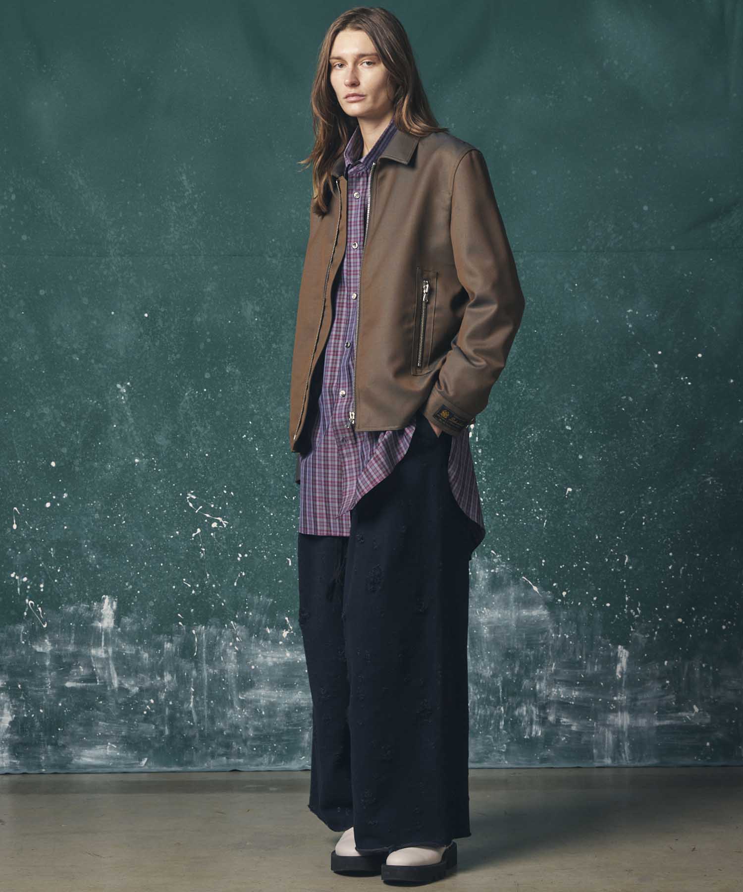 【Italian Dead Stock Fabric】Prime-Over Long Length Shirt Coat