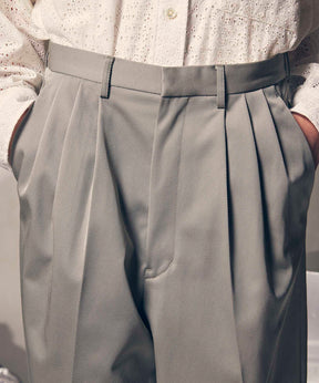 Triacetate Three-Tuck Wide Pants