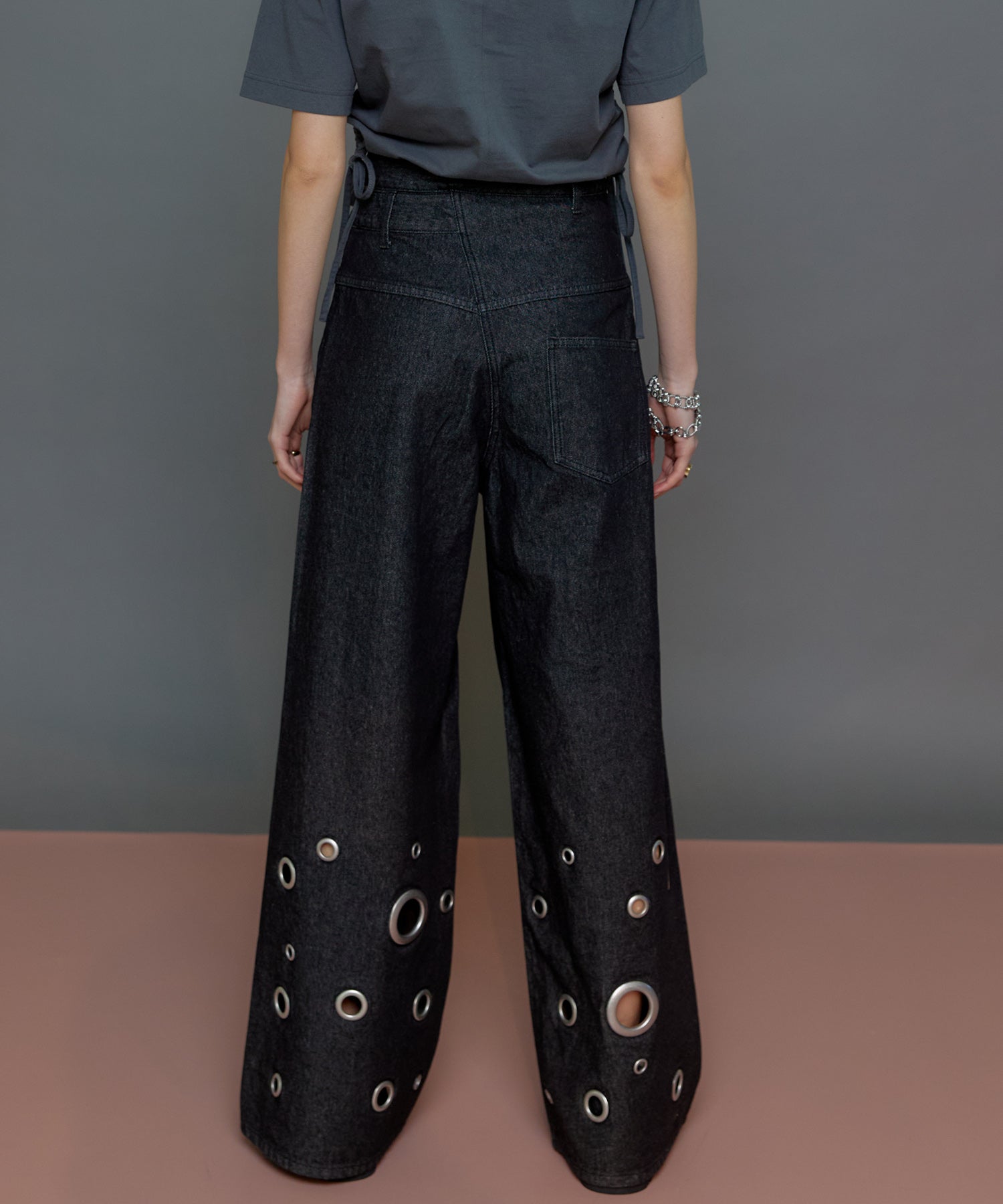 Eyelet Denim Pants