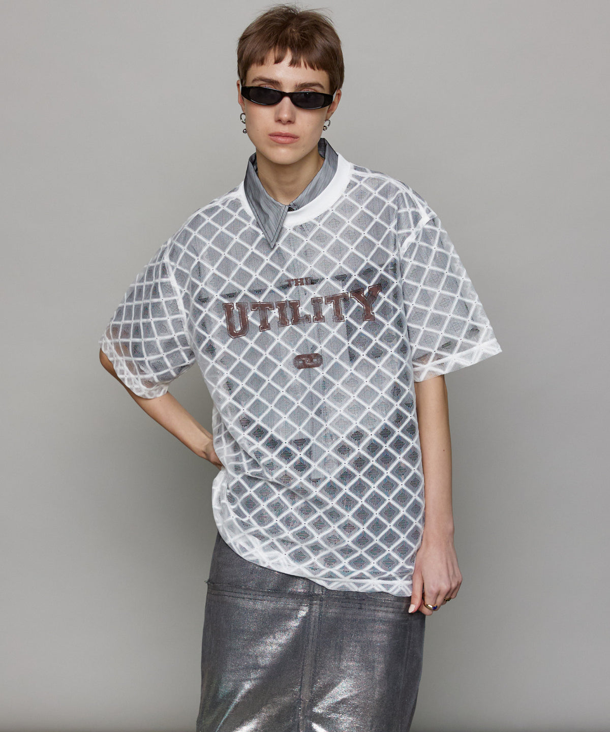 Lace Logo Print Oversized T-shirt