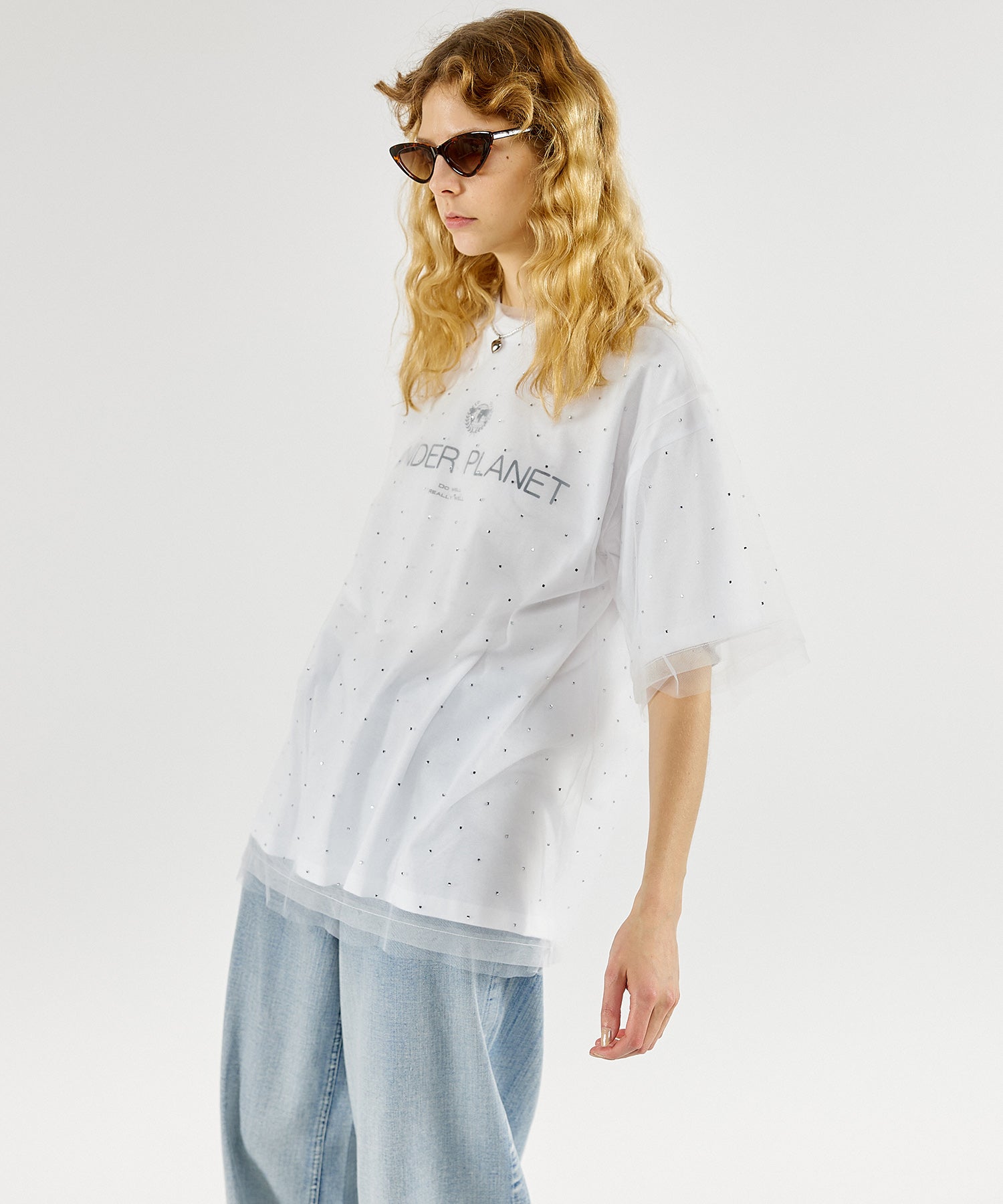 【SALE】Glitter Tulle Oversized T-shirt