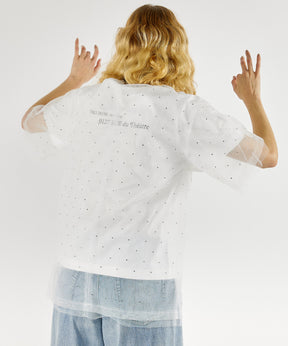 【SALE】Glitter Tulle Oversized T-shirt