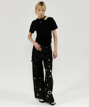 Eyelet Denim Pants