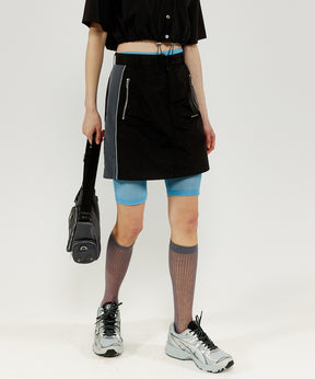 【SALE】Side Line Oxford Mini Skirt