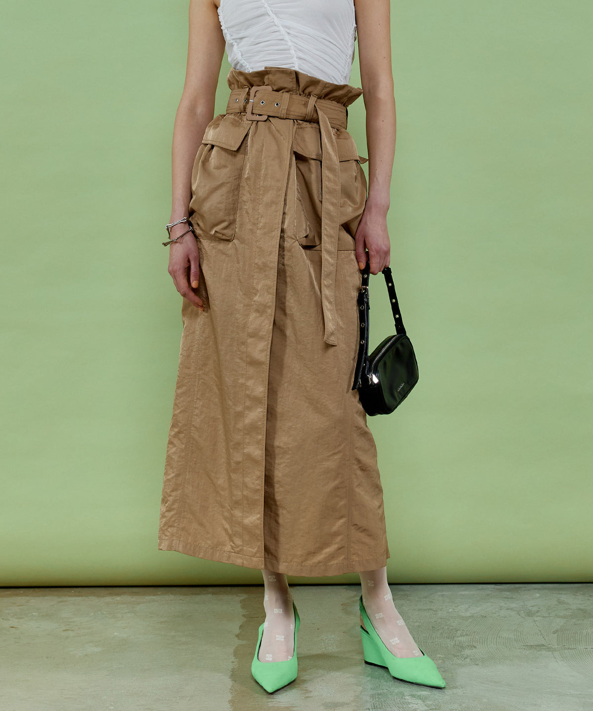 【SALE】Paper Bag Maxi Skirt