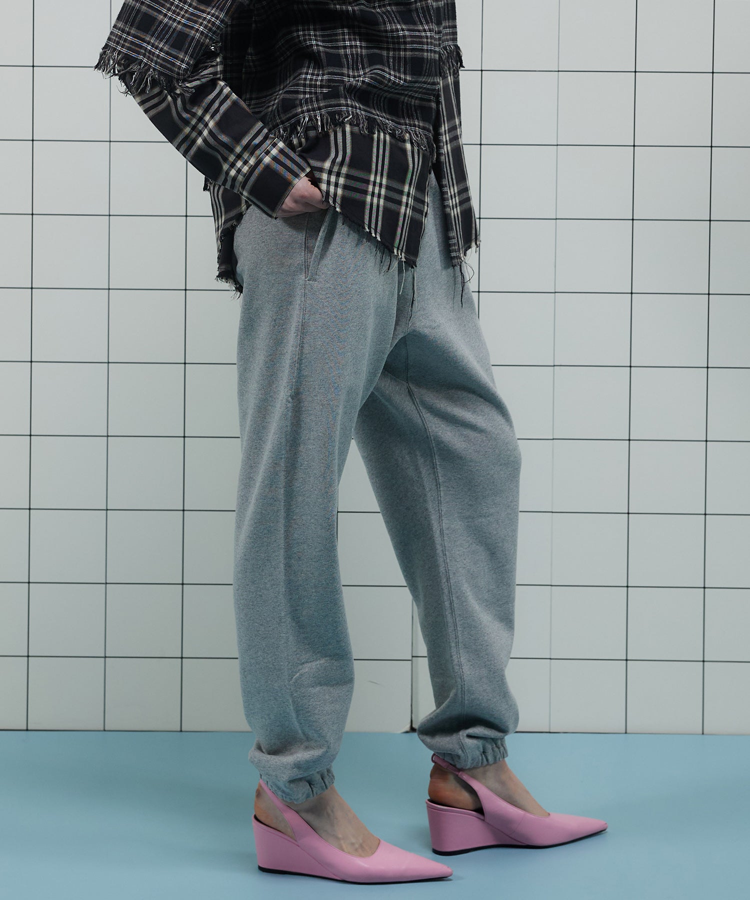 Connecting Embroidery Sweat Pants