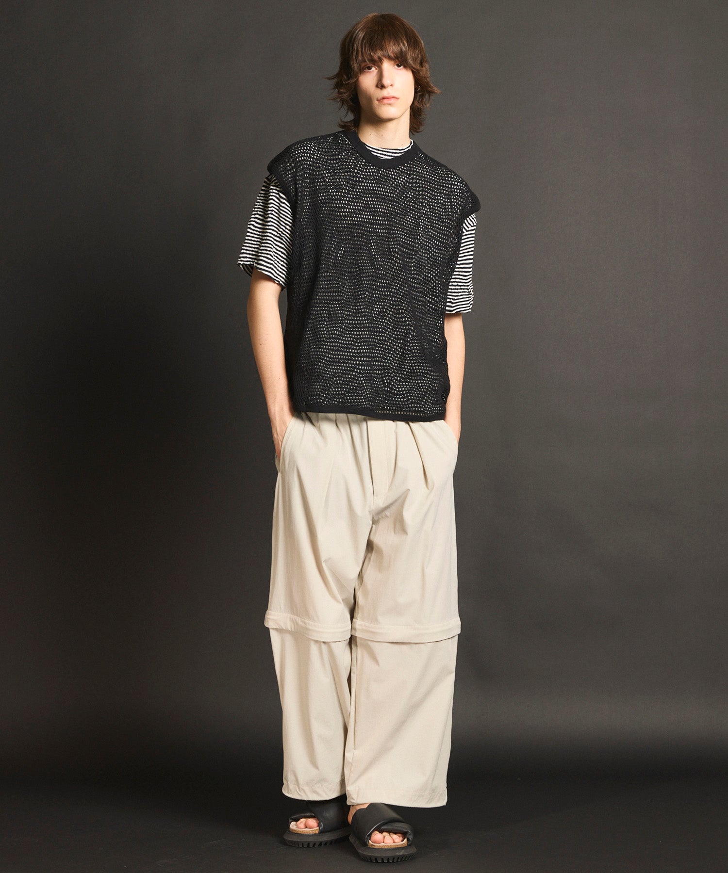 Links Jacquard Border Oversized Crew Neck T-shirt