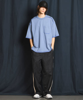 Cut-Off Prime-Over Crew Neck Pocket T-Shirt