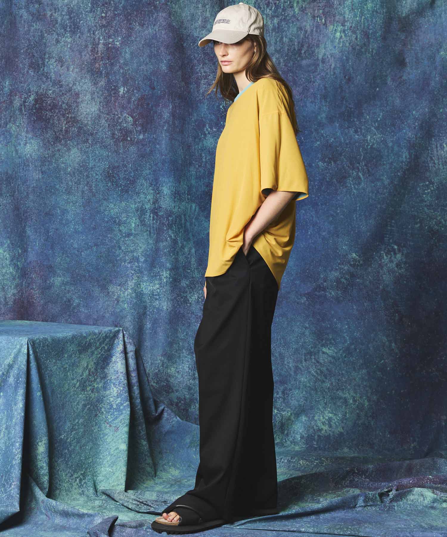 Triacetate Three-Tuck Wide Pants