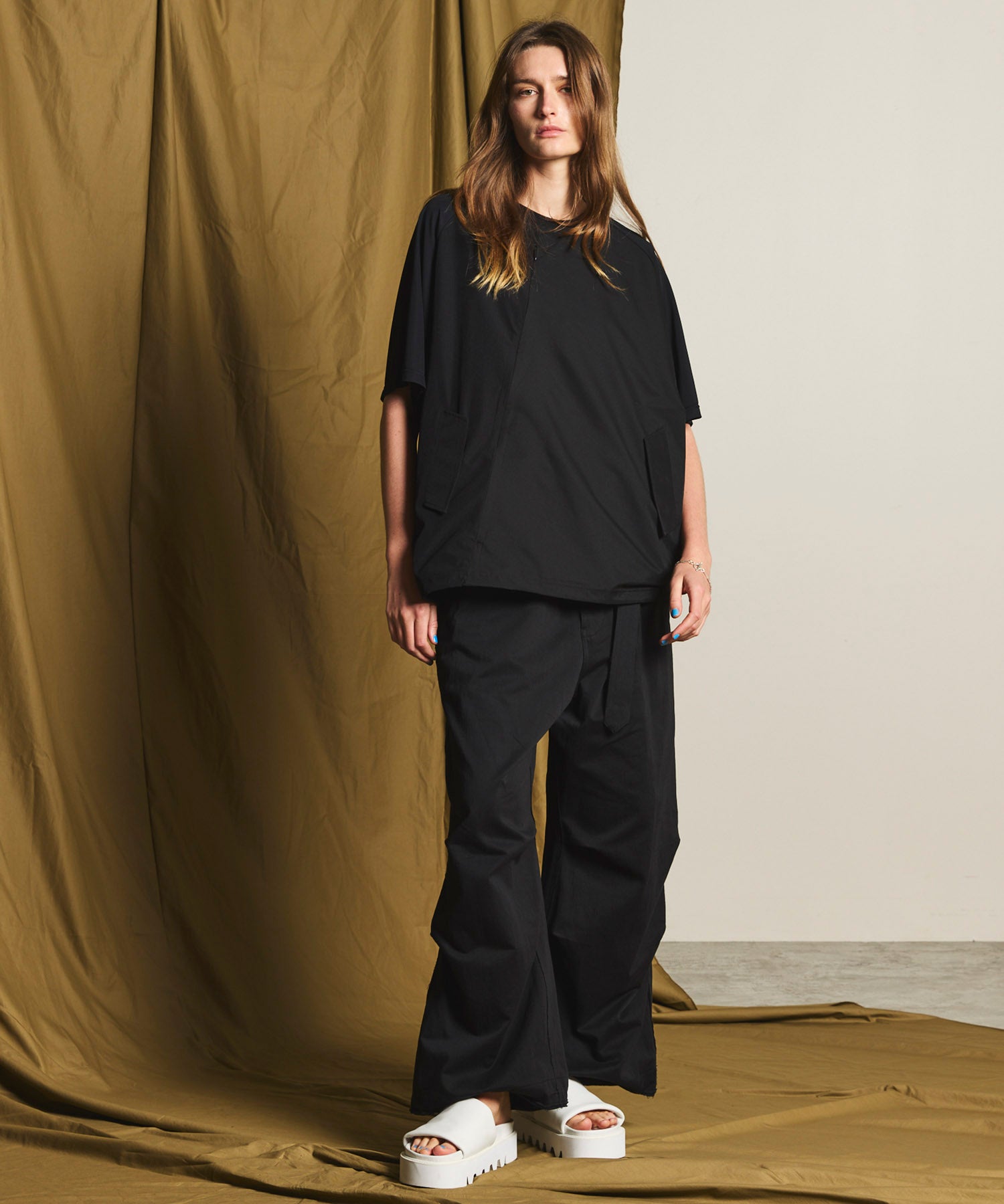 Cotton Belted Snow Wide Pants