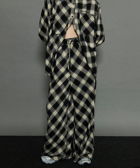 Random Checkered Easy Wide Pants