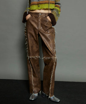 Vegan Leather Cut Off Pants