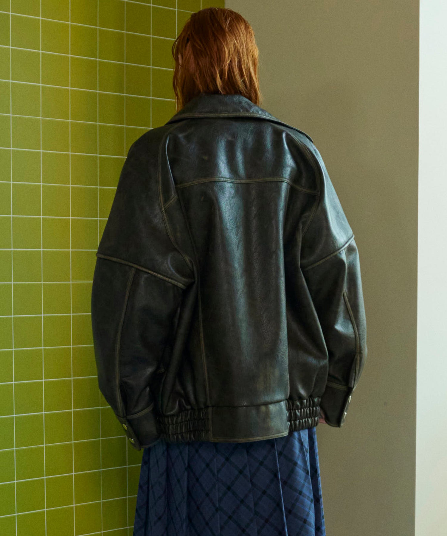 Faux Leather Oversized Blouson