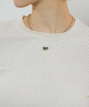 With Heart Necklace Velor Tops