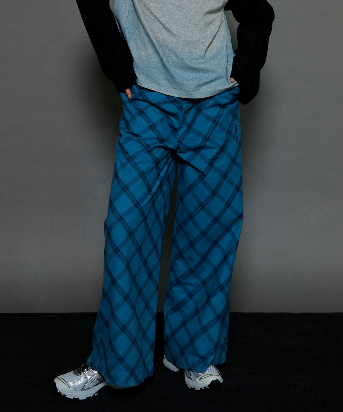 Random Checkered Easy Wide Pants