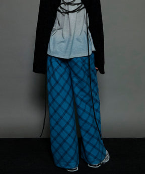 Random Checkered Easy Wide Pants