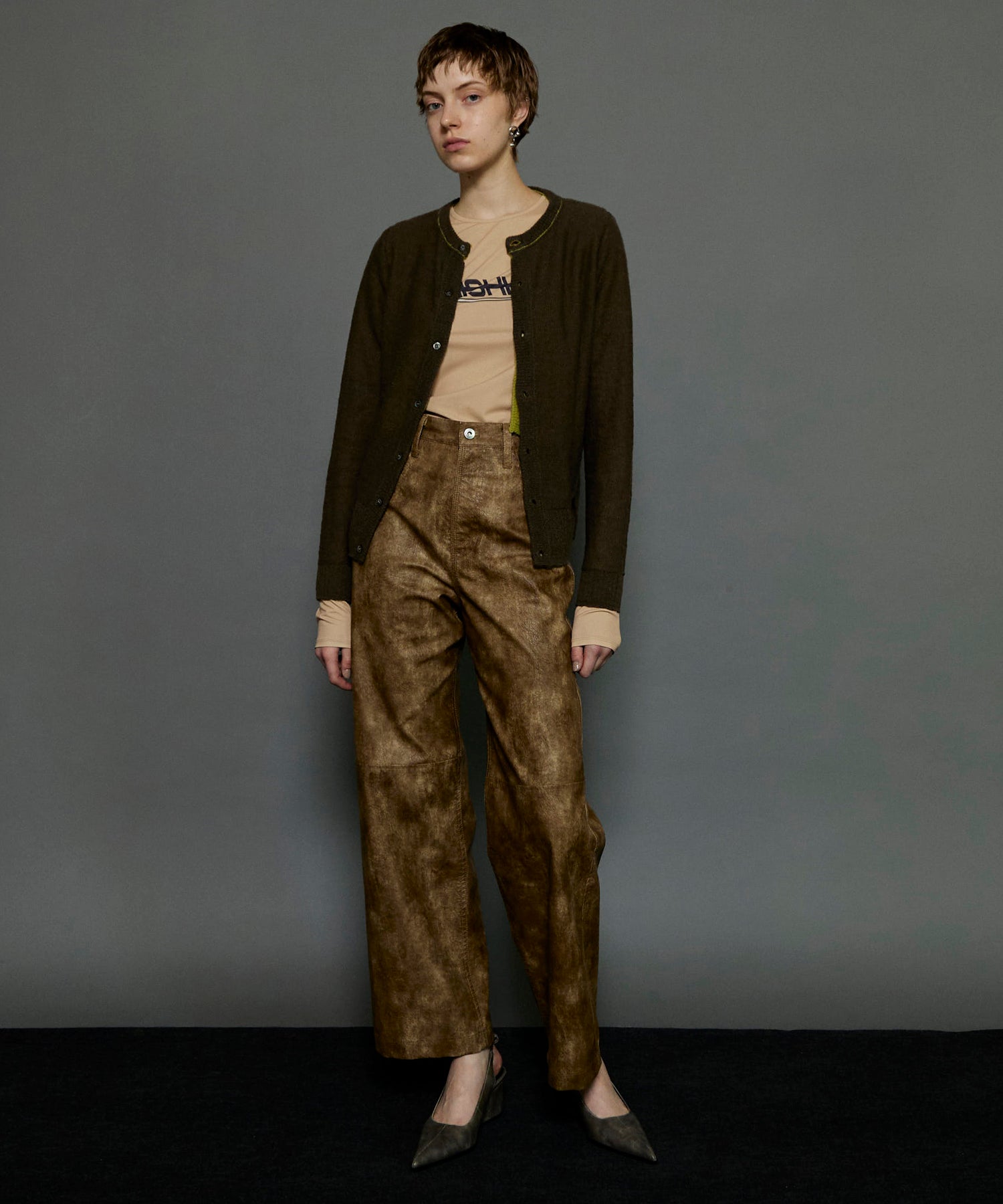 Vegan Leather Wide Straight Pants