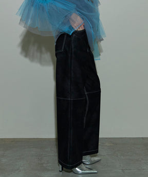 Vegan Leather Wide Straight Pants