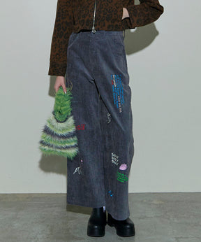 Corduroy Early Romance Graphic Pants