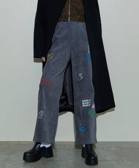 Corduroy Early Romance Graphic Pants