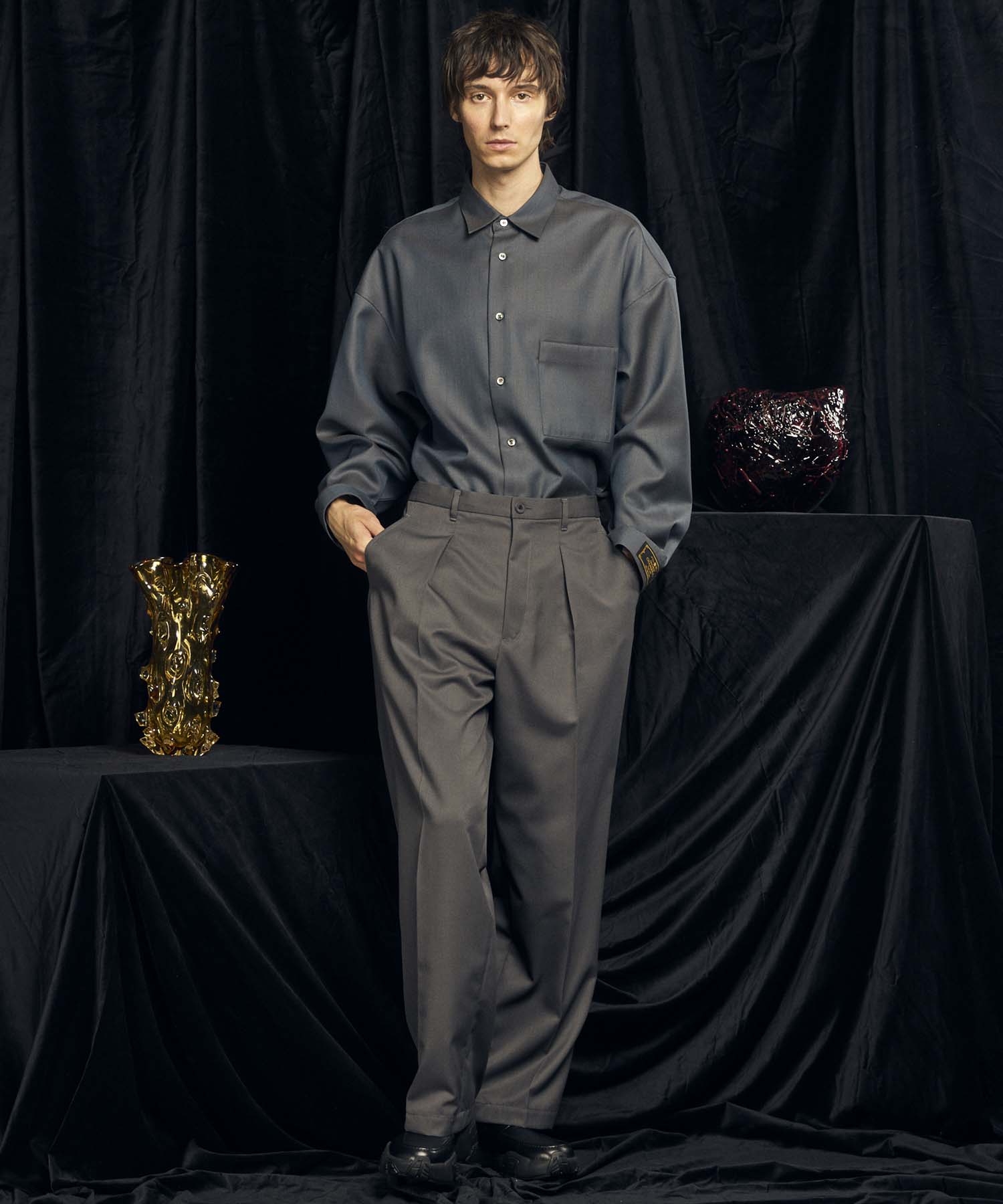 Wool Mix Prime Wide One-Tuck Wide Pants