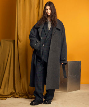 Super140s Prime-Over Forward Drop Melton Coat