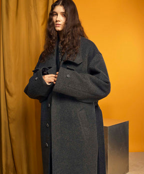 Super140s Prime-Over Forward Drop Melton Coat