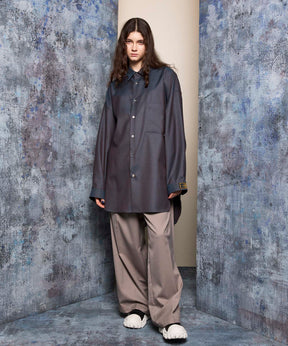 4 Colors Chambray Washable Wool Prime-Over Shirt Coat