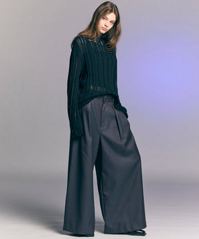 4 Colors Chambray Washable Wool Baggy Wide Pants