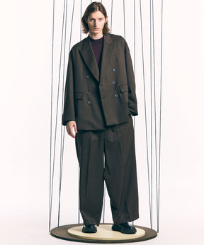 Wool Mix Continuous Tow-Tuck Wide Pants