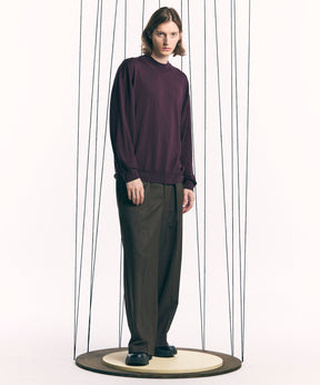 Wool Mix Continuous Tow-Tuck Wide Pants