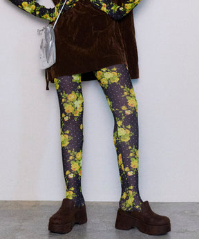 Flower Dot Print Tights