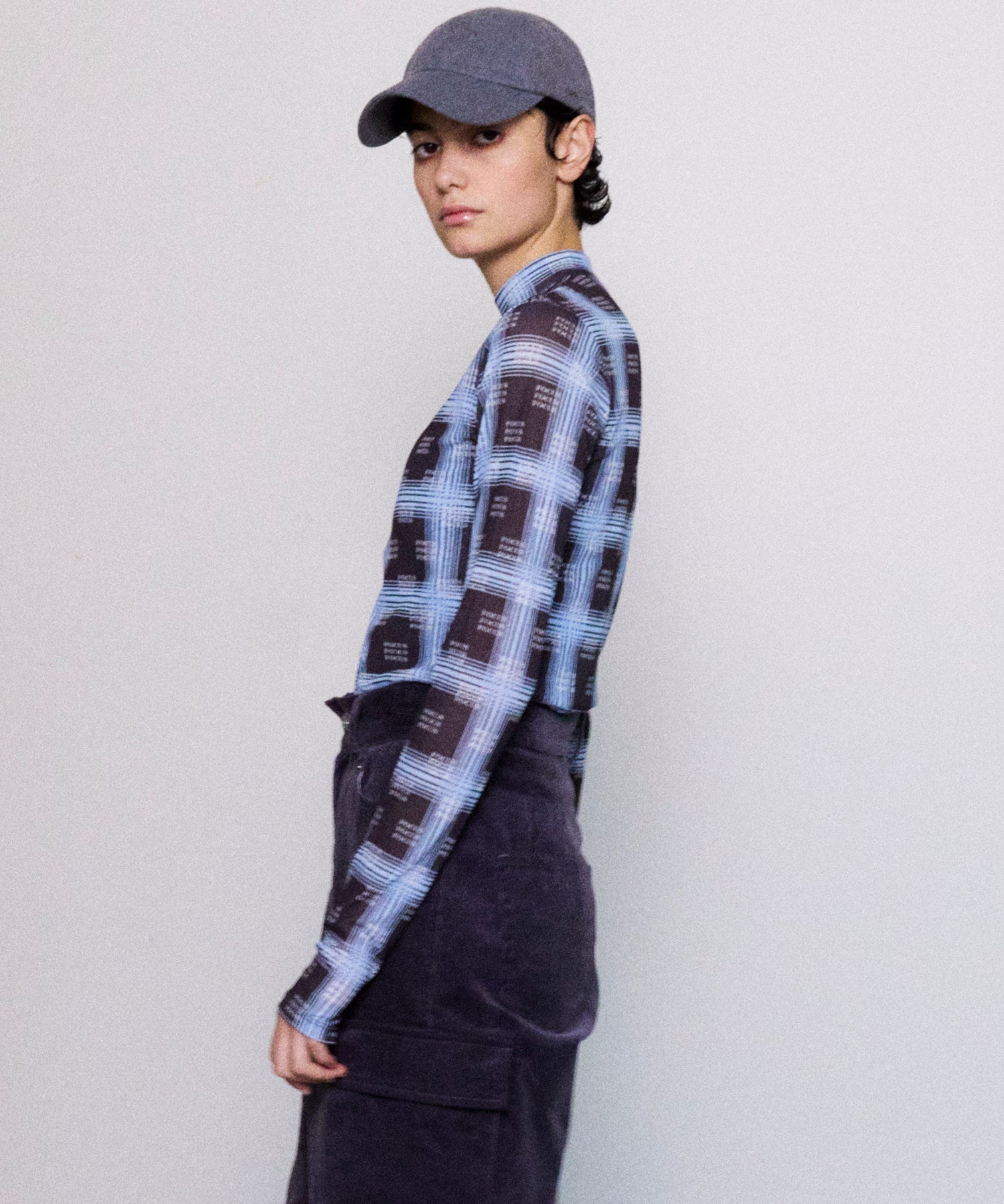 FOCUS Checkered Turtleneck Tops